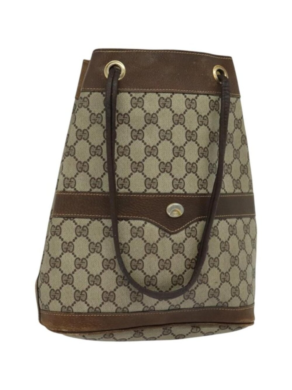 GUCCI GG Supreme Shoulder Bag PVC Beige